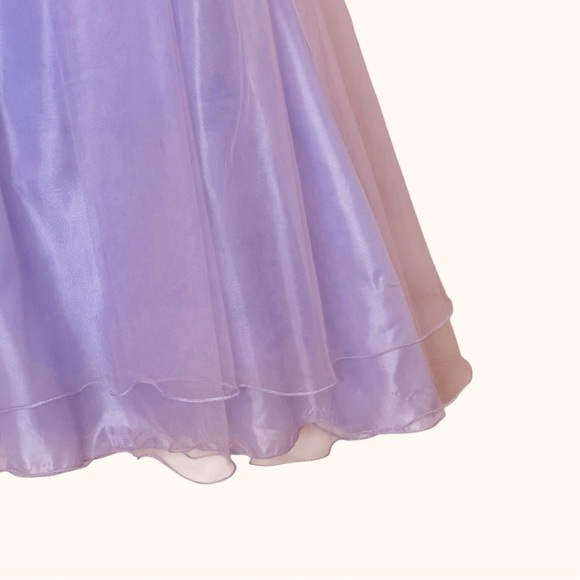 Girls Lilac 3D Floral Tulle Ball Gown – Size 12 Formal Dress - Picture 11 of 16